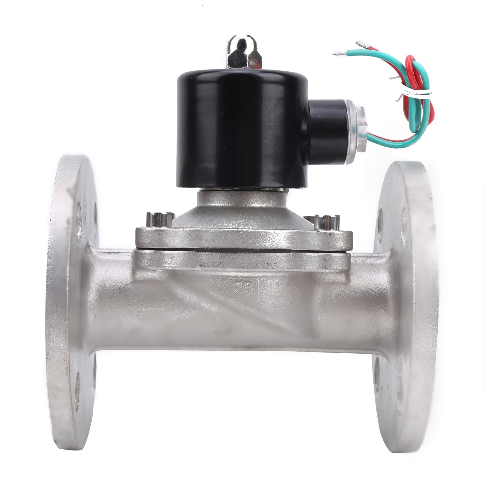 Cocoarm Elettrovalvola Elettrovalvola Acqua in Acciaio Inossidabile G1in DC12V Ad Azione Diretta 304 NBR da 0 a 1,0 MPa da 23 a 176 F per il Controllo dell'Acqua, Aria e Olio Nei Sistemi