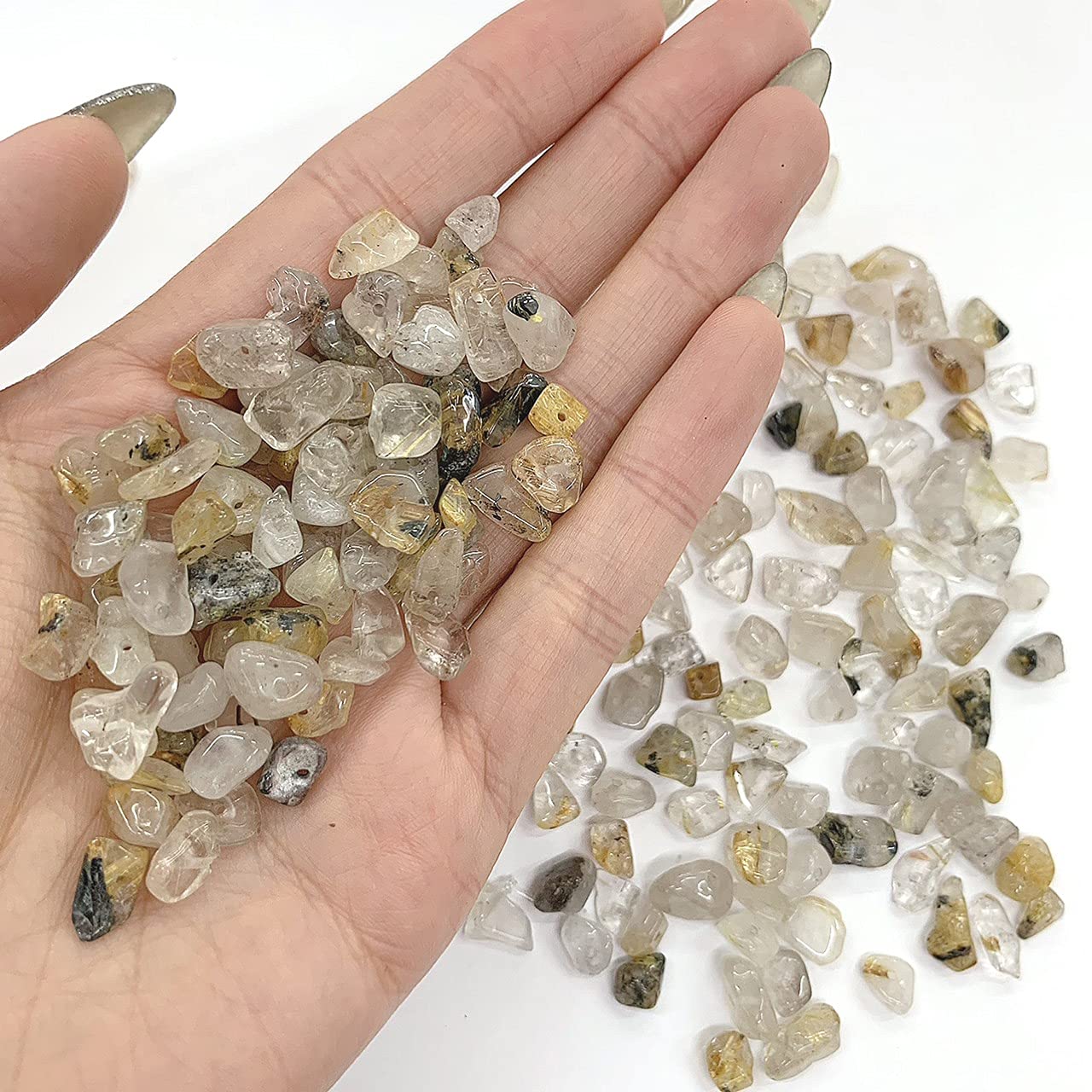 大粒ルチルクォーツ ペアシェイプ　穴あき 大粒ルチルクォーツ ペアシェイプ 穴あき