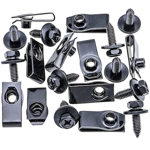 Miniatura 2 de Rexka 10 juegos de pernos de carrocería de coche M6-1.0 X 0.787 in y tuercas en U extruidas para GM Dodge Jeep Chrysler Ford Chevy- Fender Bumper