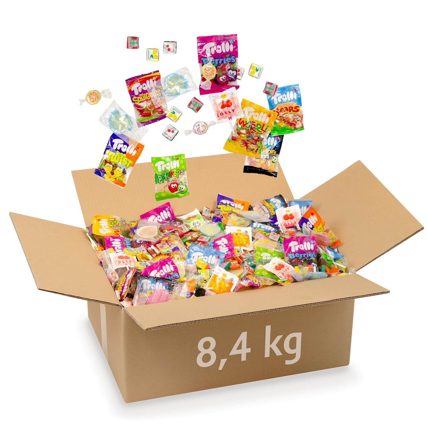 Karneval-Wurfmaterial mit Süßigkeiten – 8,4 kg bunte Auswahl an abgepackten Süßigkeiten für Fasching und Karneval – Spaß für Groß und Klein