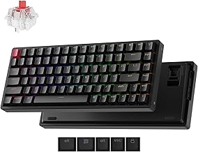 Keychron K2 75% Layout QMK Wireless and Wired Mechanical Keyboard Super Red Switch, RGB Backlight Aluminum Frame with Shine-Through Double-Shot PBT Keycaps for Mac Windows-Version 3