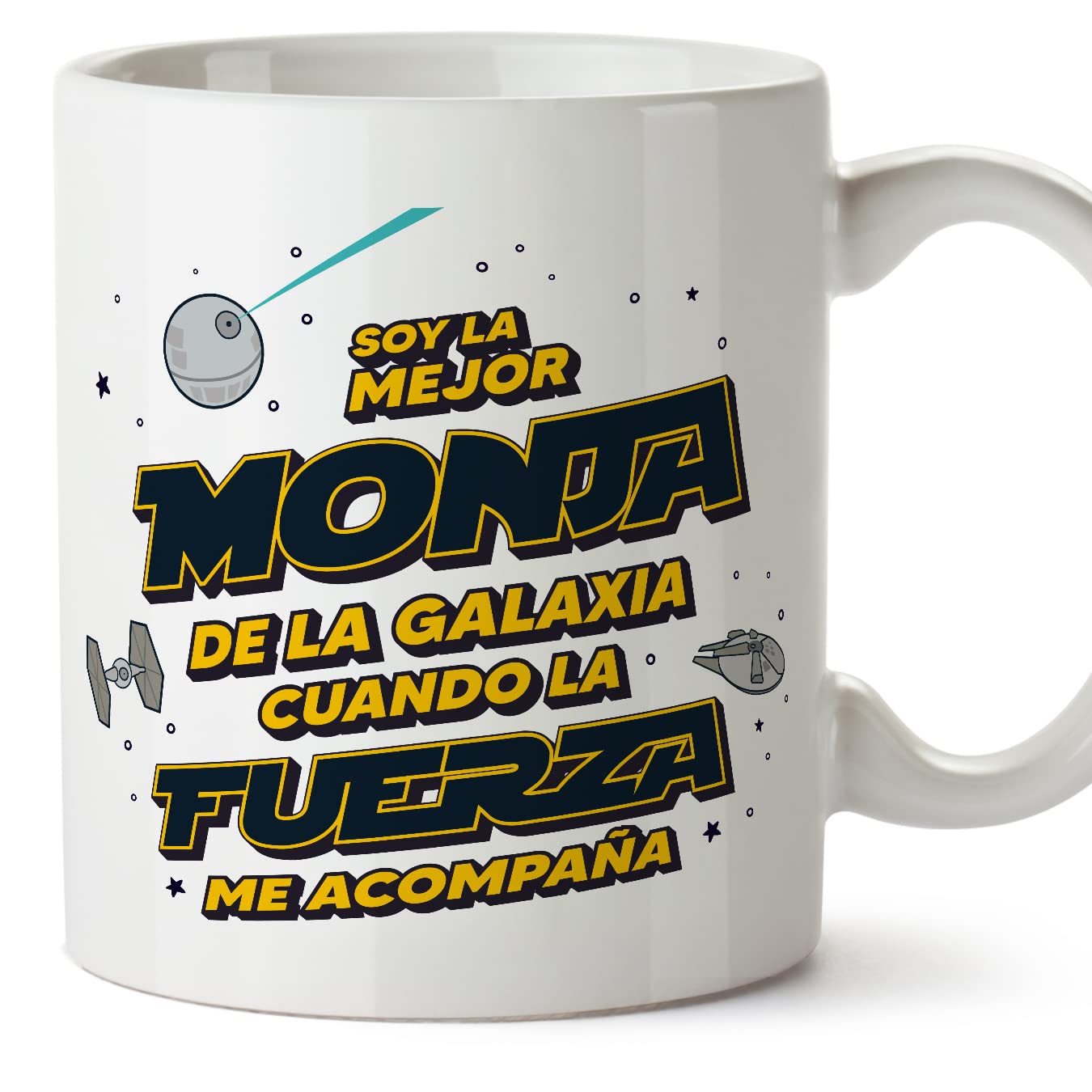 MUGFFINS Tazas para JEFE hombre - En Español - Mejor de la Galaxia Cuando Fuerza me Acompaña - 11 oz / 330 ml - Regalo original y divertido — view 178