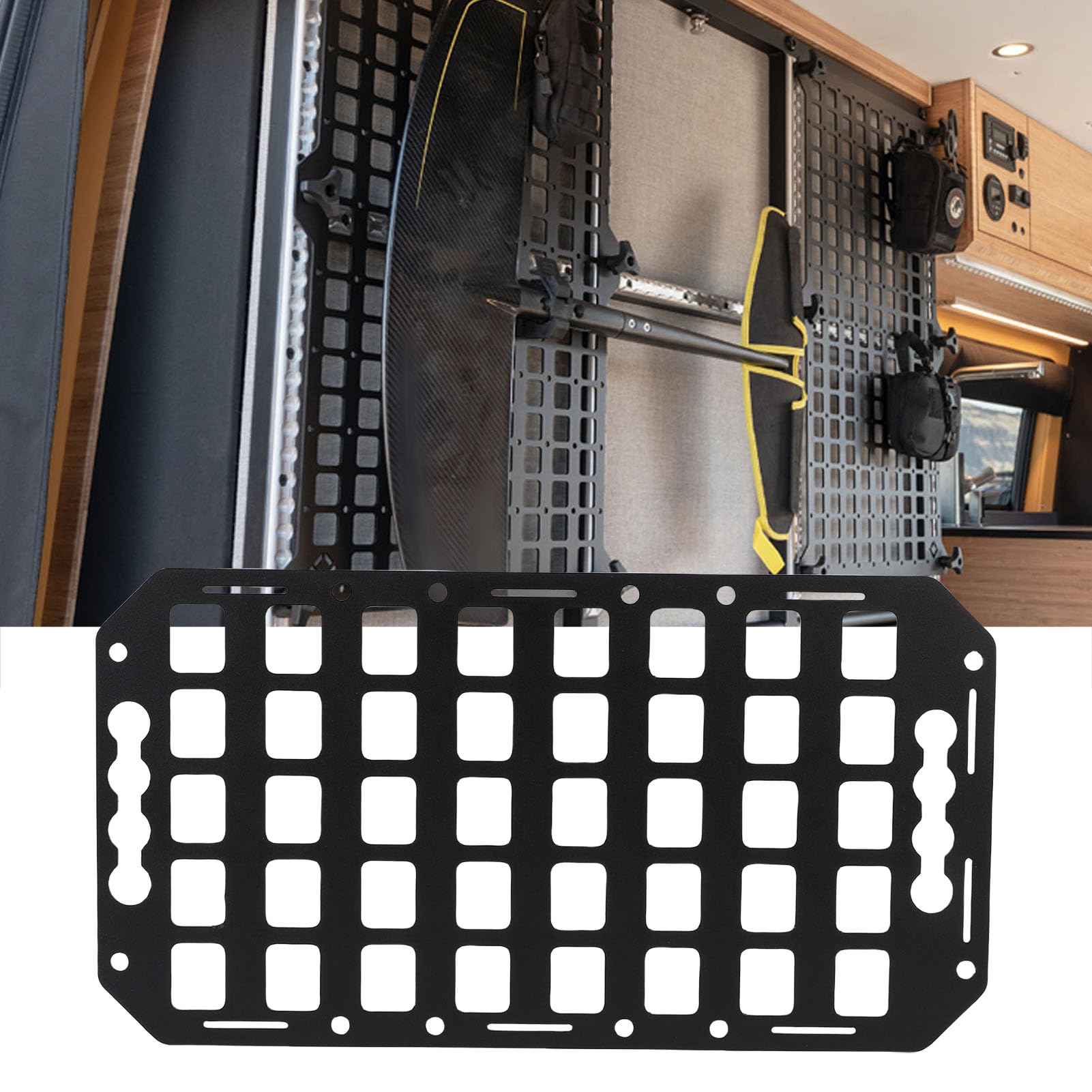 Akozon Facile à Retirer en Aluminium L Track Molle Pannel Organisateur 16.61x8.86x0.08 Poud
