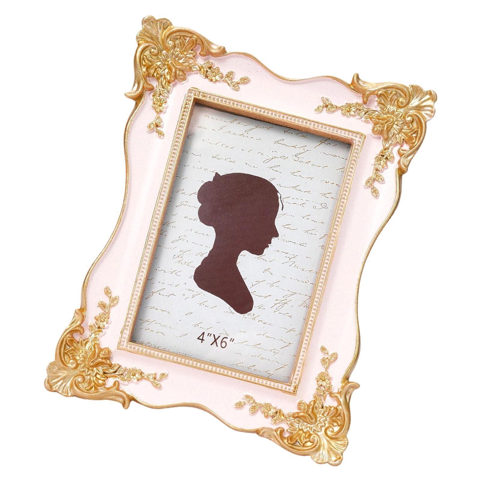 Antique Carved Resin Picture Frame with Hook and Stand for Wall Hanging or Tabletop Decors Antique Carved Resin Photo Frame