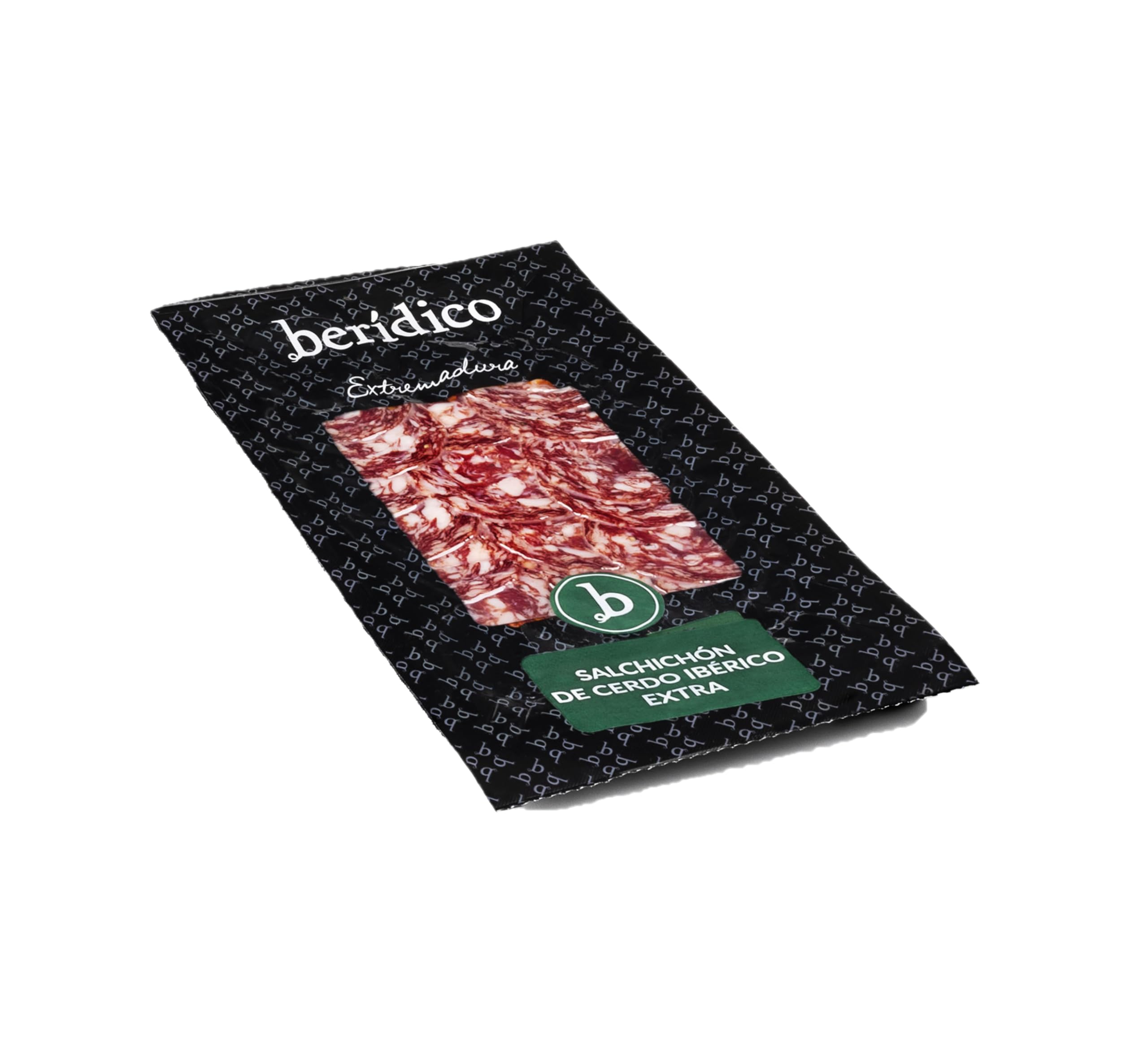 Salchichón Ibérico Extra Pack de 5 sobres de 100 g loncheado y envasados al vacío. Elaborado artesanalmente y curado en secadero natural. Extremadura. BERIDICO