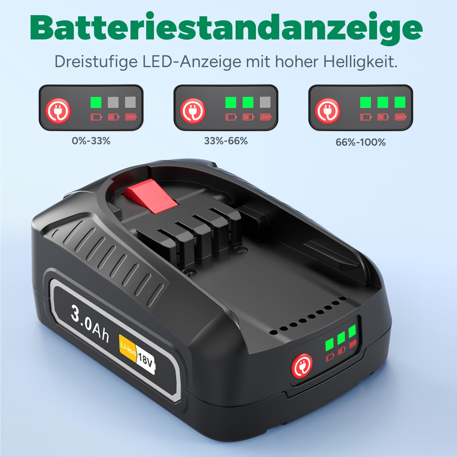 2 Packs de baterías PBA1830 para Bosch, batería de Iones de Litio para Herramientas eléctricas Bosch de 18 V y 3 Ah, batería Gardena de 18 V para Herramientas domésticas y de jardín