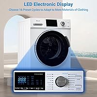 Vista 3 de Combo de lavadora y secadora todo en uno de 2.7 pies cúbicos, secadora compacta sin ventilación de 24 pulgadas con gran capacidad de 26.7 libras