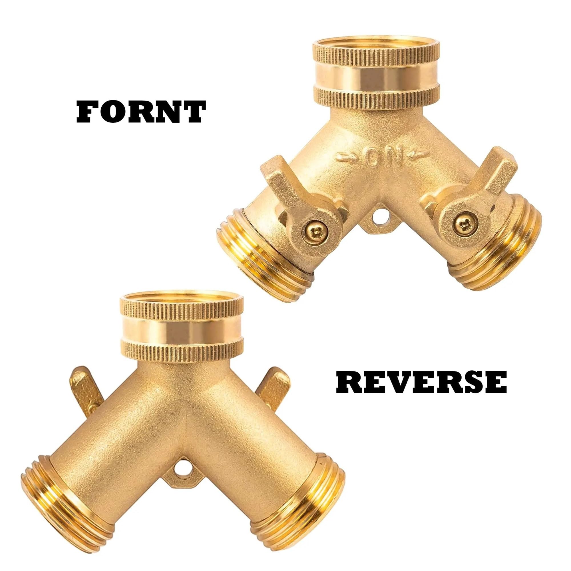 Divisore Y Ottone 2 Vie 3/4" Per Rubinetto Esterno Set | Valvola splitter a Y, irrigazione efficiente a doppia uscita