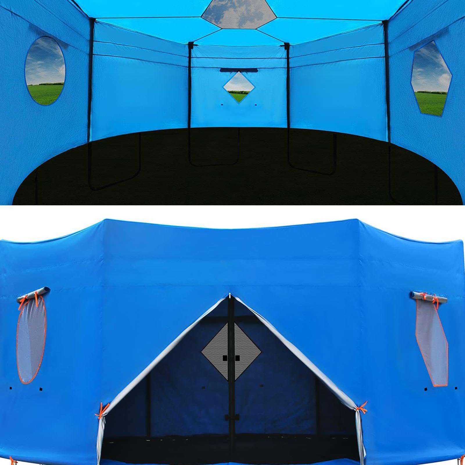 Techo de tienda de cama elástica, toldo resistente a la intemperie, resistente al agua, resistente al viento, refugio para cama de salto | Protección de recreación al aire libre con bloqueo UV para