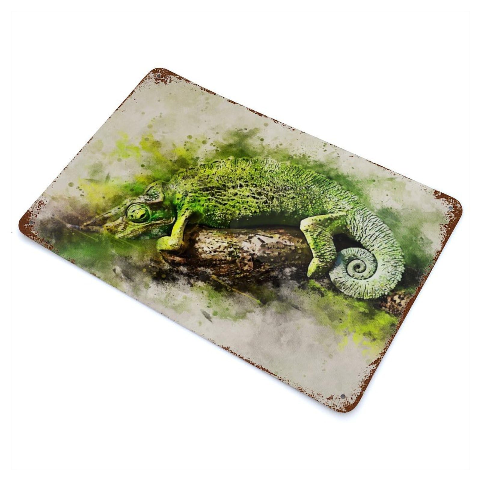 Animals Green Decorative Tin Sign 11.8"x7.9", Rustic Home Decor for Garage, Pub Or Kitchen