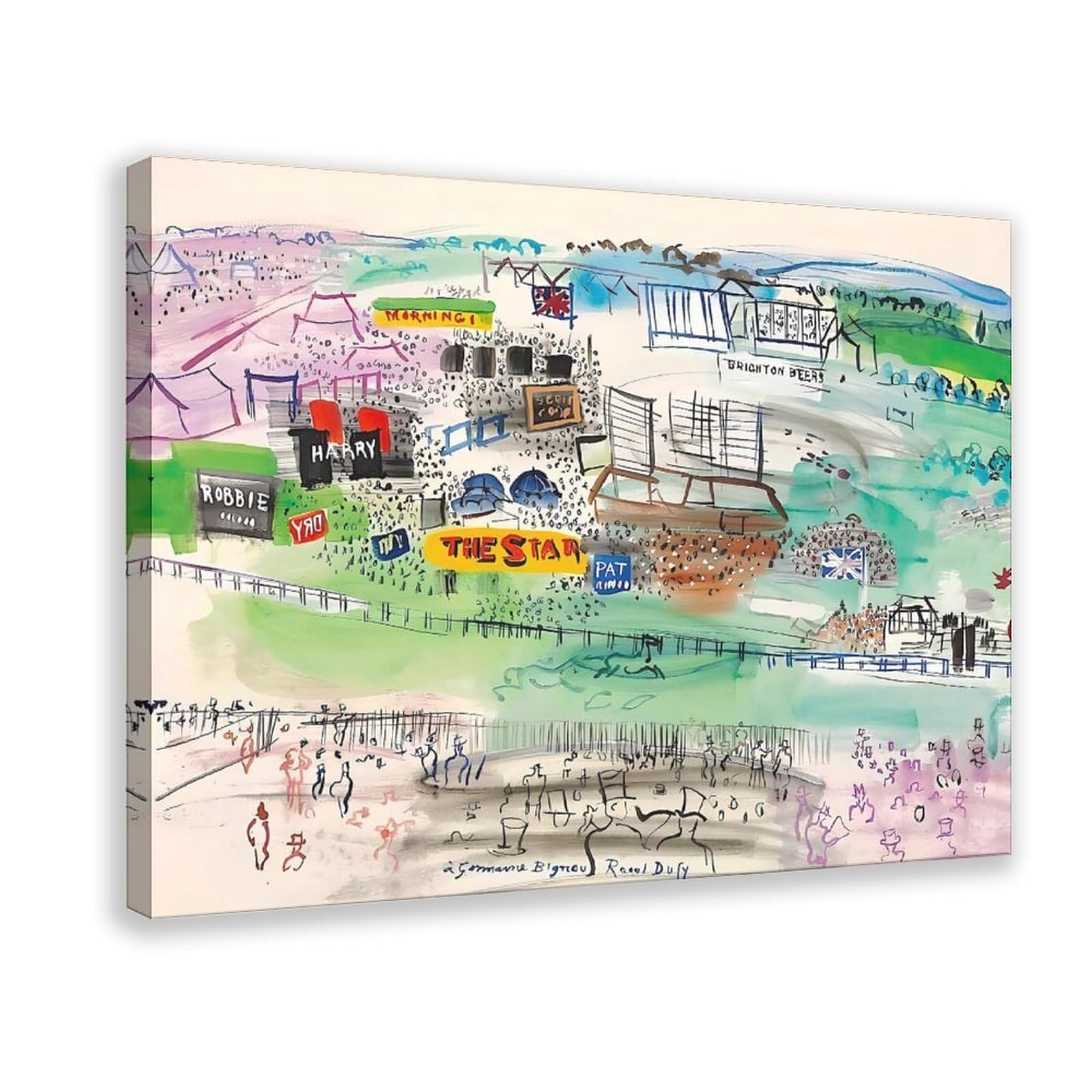 WCYB Epsom Race by Raoul Dufy Posters Prints Canvas Deco Paintings Wall Art Hangable Frame 8" L X 12" W