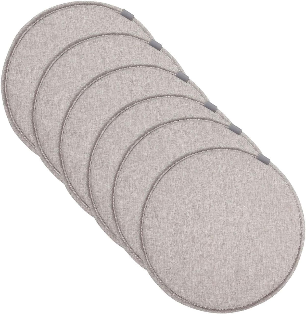 Lot de 4/6/2 Coussins de Chaise de Cuisine Ronds avec Attaches, diamètre 30 cm/33 cm/35 cm/40 cm/45 cm, for chaises de Salle à Manger, extérieur, Jardin, Cuisine, Bureau, Salon(I,6PCS-40CM)