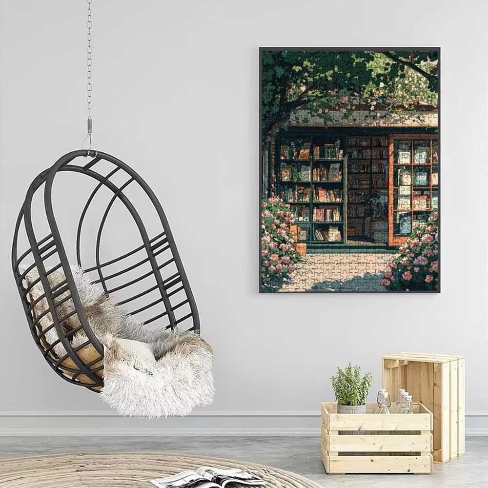 Buchladen Aussicht Puzzle 2000 Teile, Klassische Puzzles, Geschicklichkeitsspiel Puzzle für Erwachsene, Puzzlespiele für Die Ganze Familie, Mit Schöner Verpackung, Dekoration Puzzles DX0YL3-834