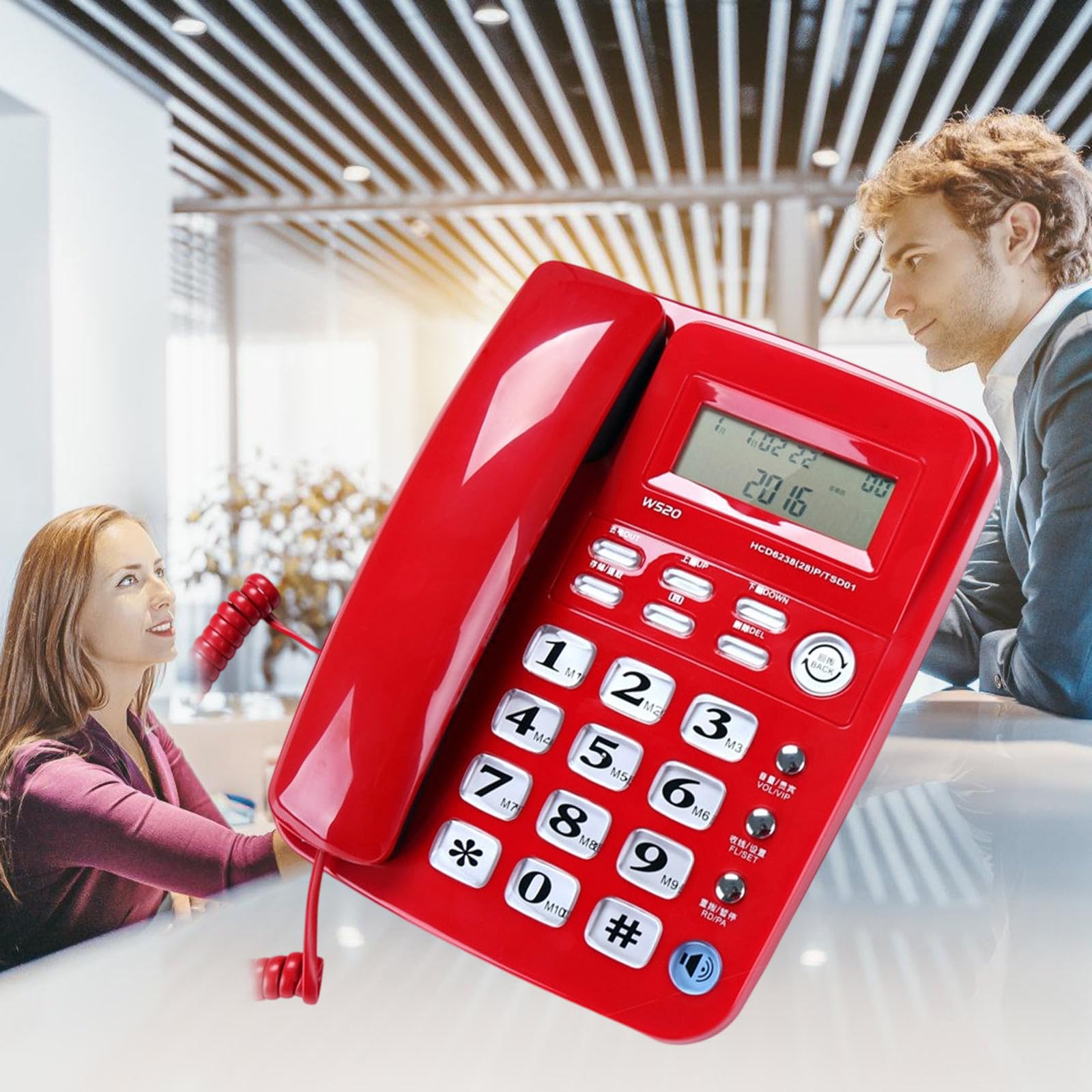 Telefono fisso da ufficio con corpo leggero, funzione vivavoce e visibilità delle chiamate