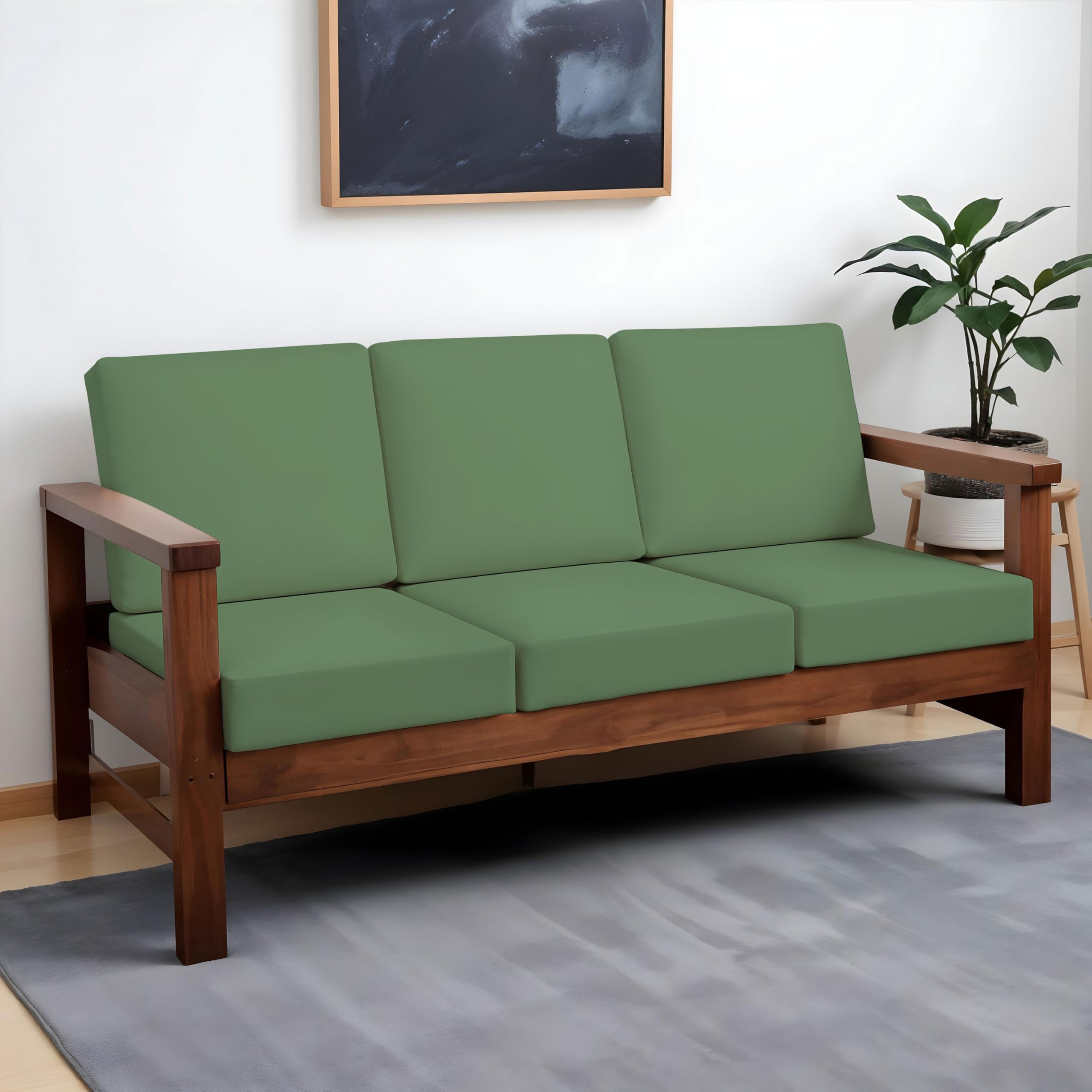 LAZI Pista (Pack of 6) 200 GSM Sofa Seat Cover Stretchable Sofa Cover for Wooden Sofa Cushion Elastic Sofa Slip Cover Protector Recliner Cushion Cloth Cover 3 Seater Set Covers