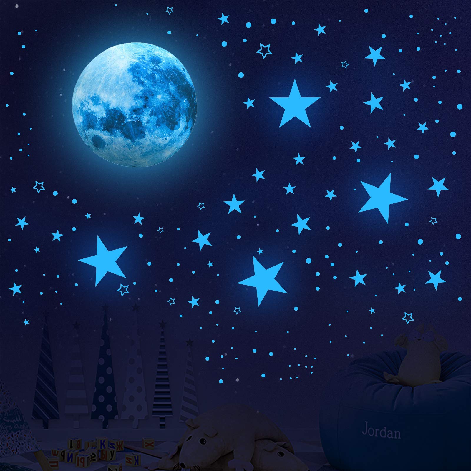 Stelle Fluorescenti Adesive Soffitto Luminoso Adesivi Muro 498PCS Decorazioni Cameretta