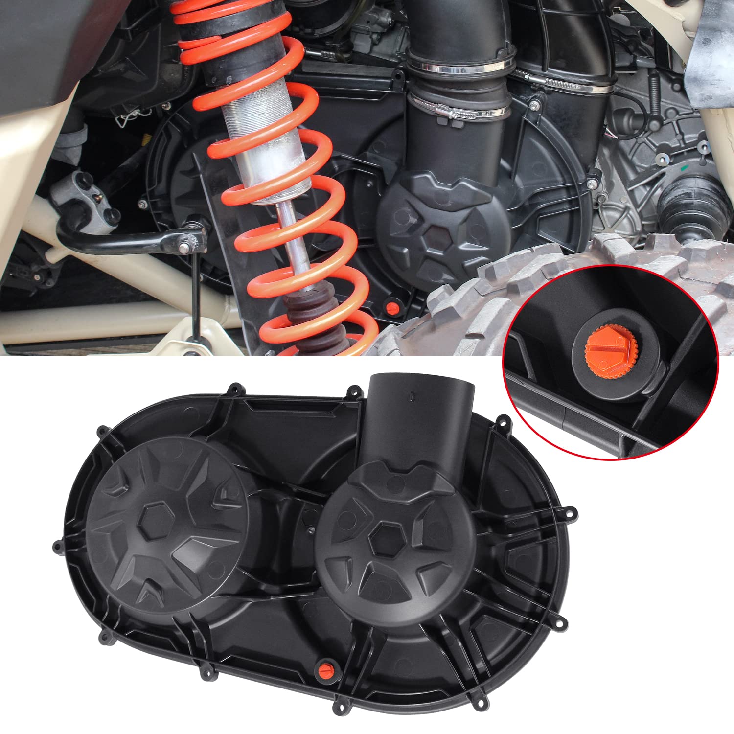 Buy CUSAUTV Outer Clutch Cover,X3 Back Plate CVT Air Guide Clutch Housing Belt Cover Compatible