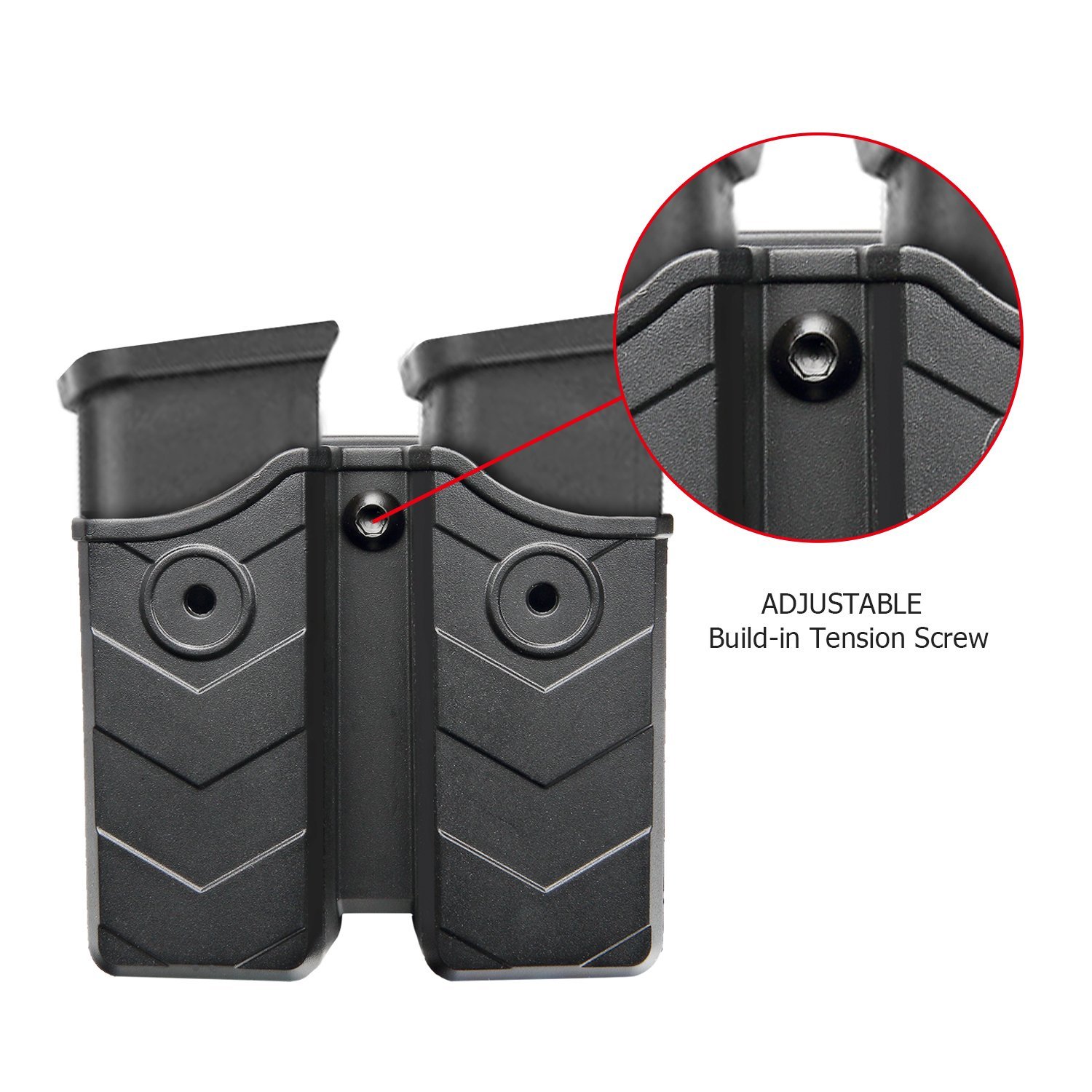 efluky Borsa portariviste universale con clip per pistola adatta per Walther P99/HK/CZ/Glock 17 19/Sig Sauer/9 mm Softair Magazine Holster, Belt Clip regolabile a 60°