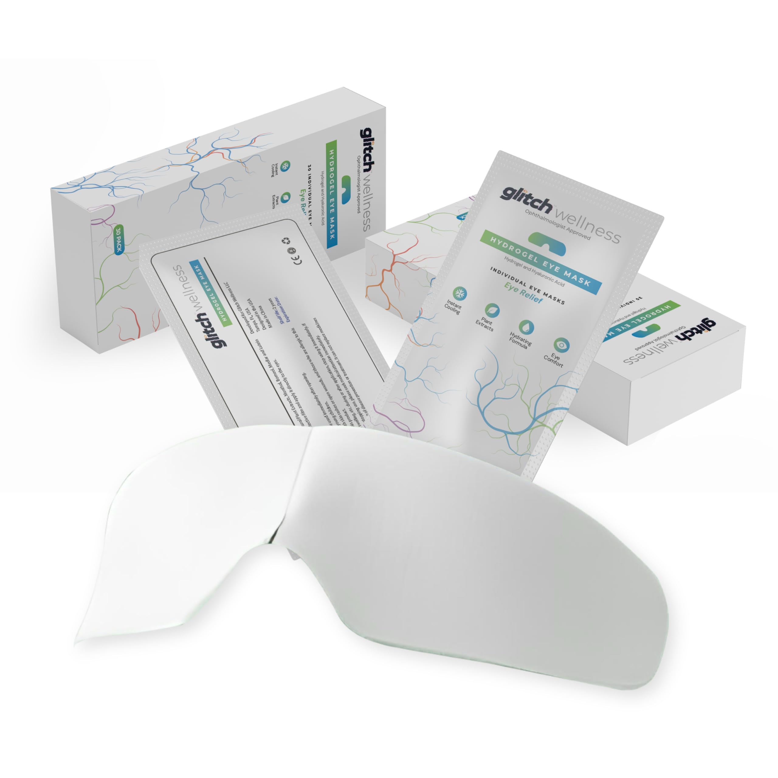 Cooling Hydrogel Eye Mask – Cold Therapy Gel Pad for Puffy Eyes, Dark Circles & Stress Relief – Relaxing Eye Patch for Fatigue, Dry Eye & Travel (With Storage Bag, 17x5 cm)