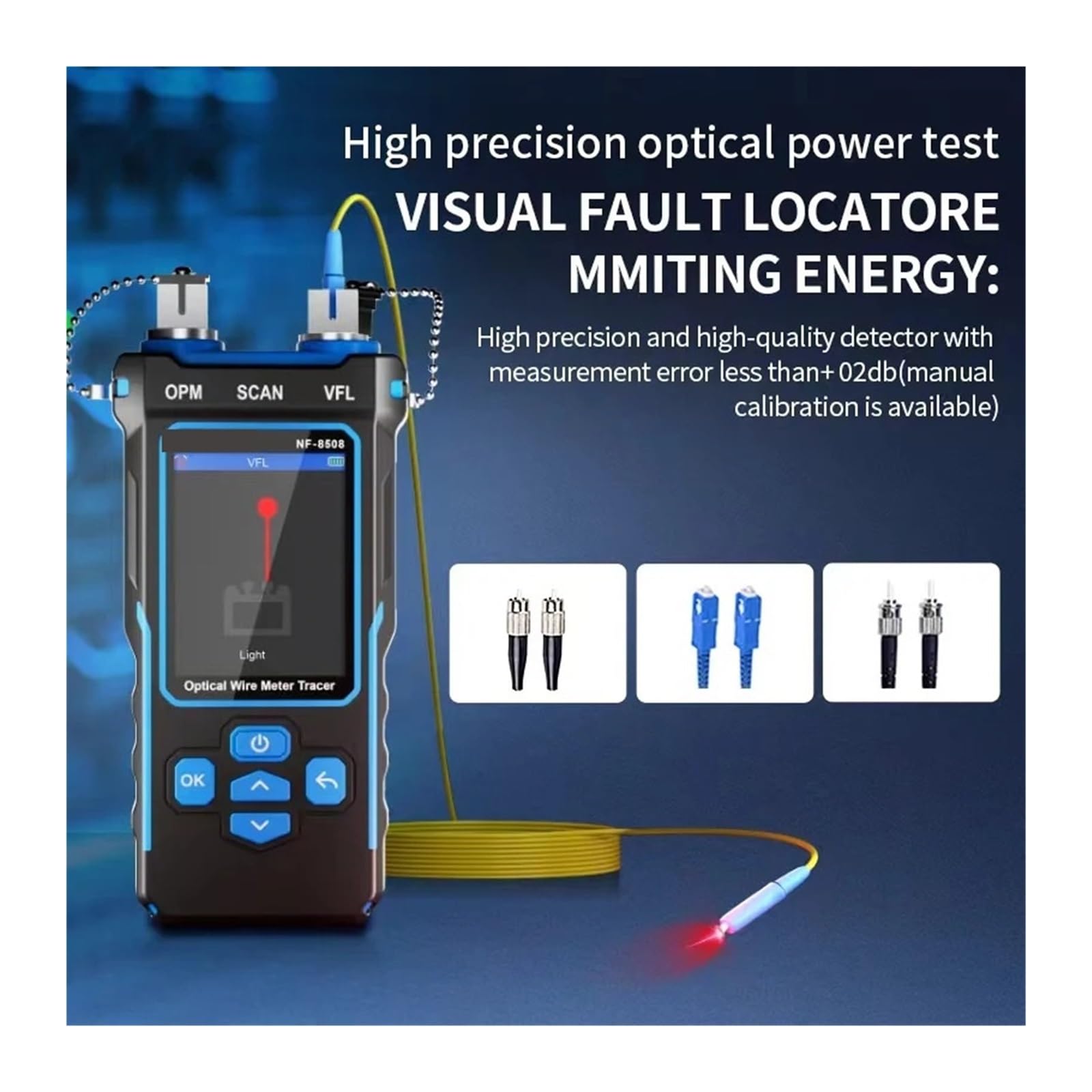Tester per Fibre Tester For Cavi Di Rete Misuratore Potenza Ottica PoE For In ​​fibra Con Ricerca Linea Da 10 Mw