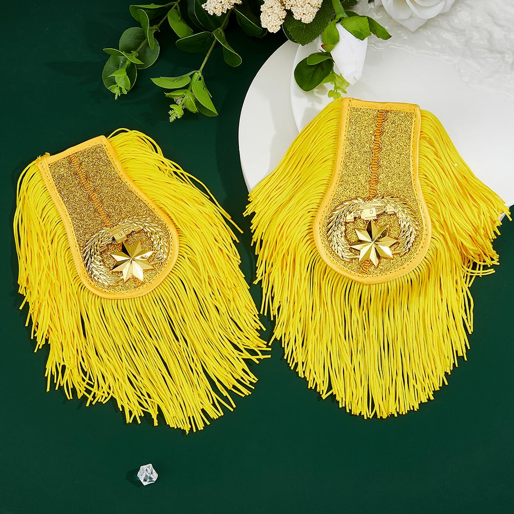 SuperFindings 1 par de hombreras doradas con flecos Accesorios de ropa para Halloween, cosplay y carnaval
