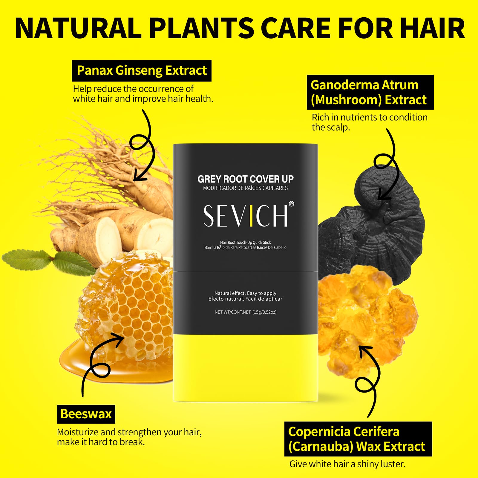SEVICH Touch Up Comb 2 in 1 Korean, Instant Hair Root Touch-Up Stick, Black 15g, 15 g (Pack of 1) - Image 3