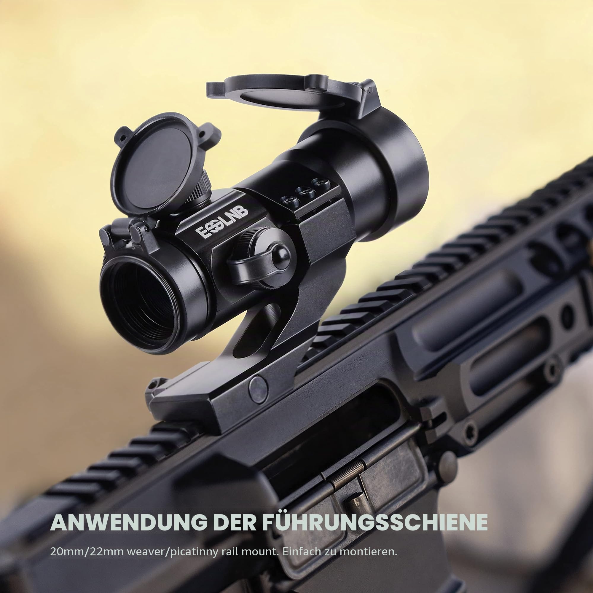 ESSLNB Red Dot Visier Airsoft Scope Leuchtpunktvisier Rotpunktvisier für 22mm/20mm Schiene mit Montage und Schutzkappe