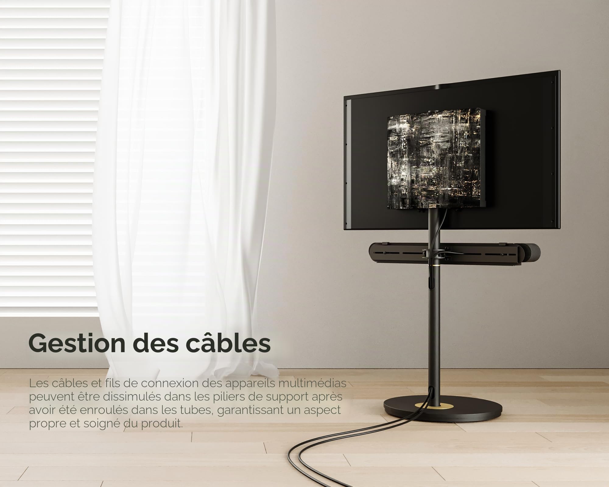 FITUEYES Support Barre de Son pour Séries Master FT60/Séries Master 2nd FT65 Capacité de Charge 6.5 kg pour Montage sous la TV avec Haut-Parleur