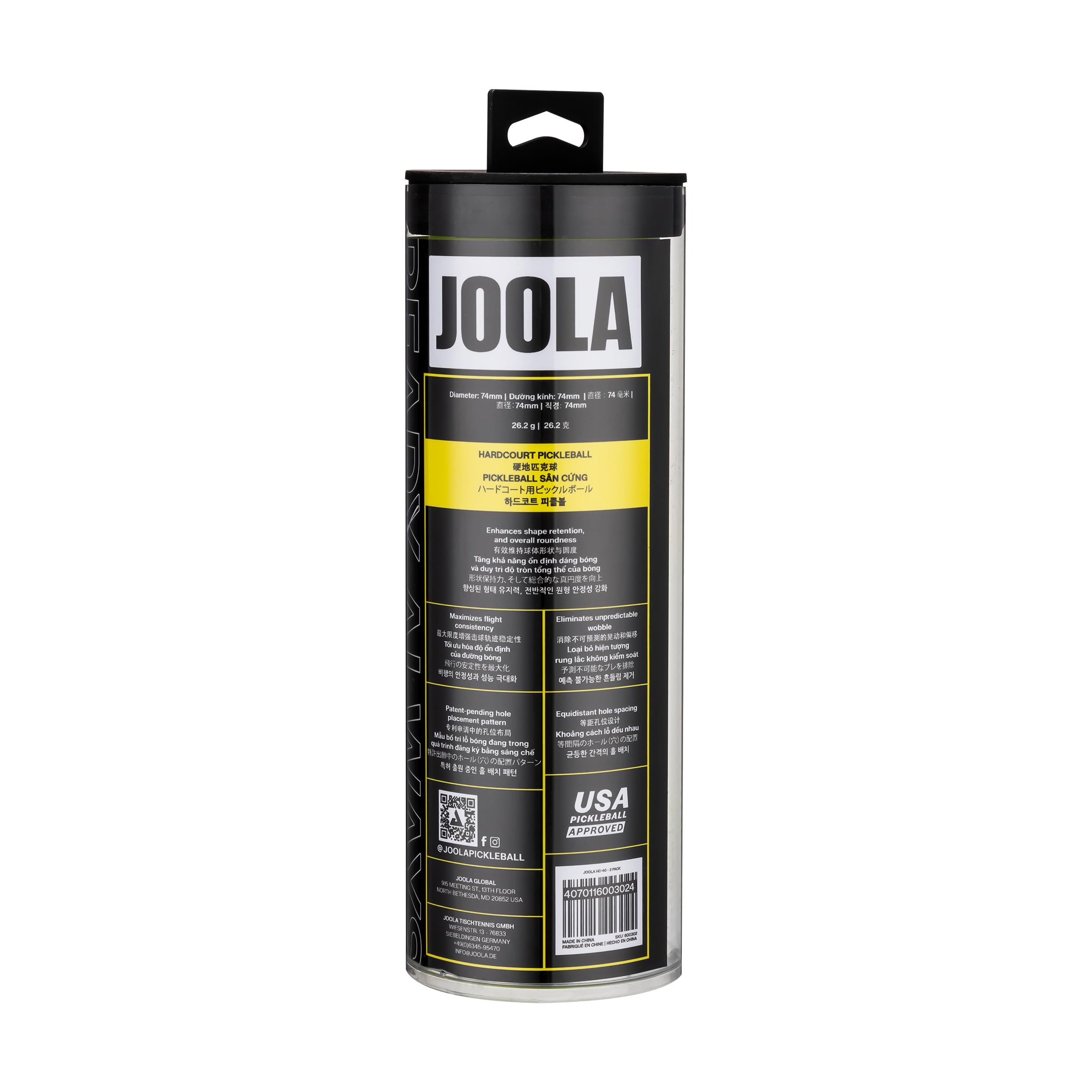 JOOLA HC-40 Pickleball - Shock Yellow - 12 Pack (Asia)-image-17