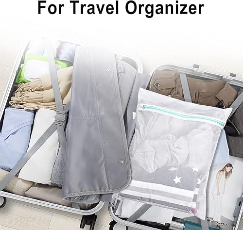 Miniatura 7 de OTraki Bolsa de malla de 16 x 20 pulgadas para ropa delicada, paquete de 2 bolsas de lavado con cremallera para ropa interior, calcetines, suéter,