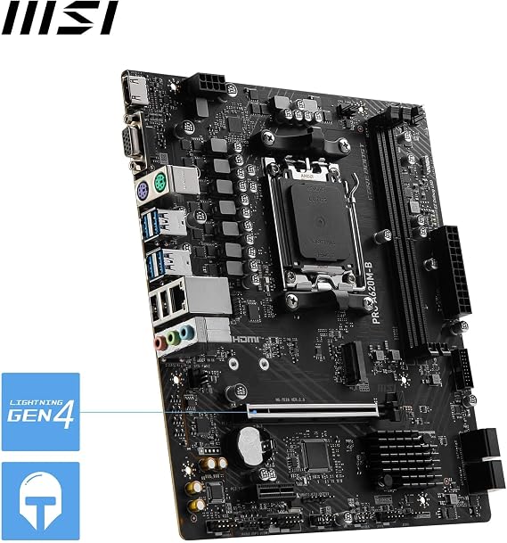 MSI PRO A620M-B AM5 DDR5 6800MHZ(OC) HDMI VGA M.2 USB3.2 JARGB_V2 matX