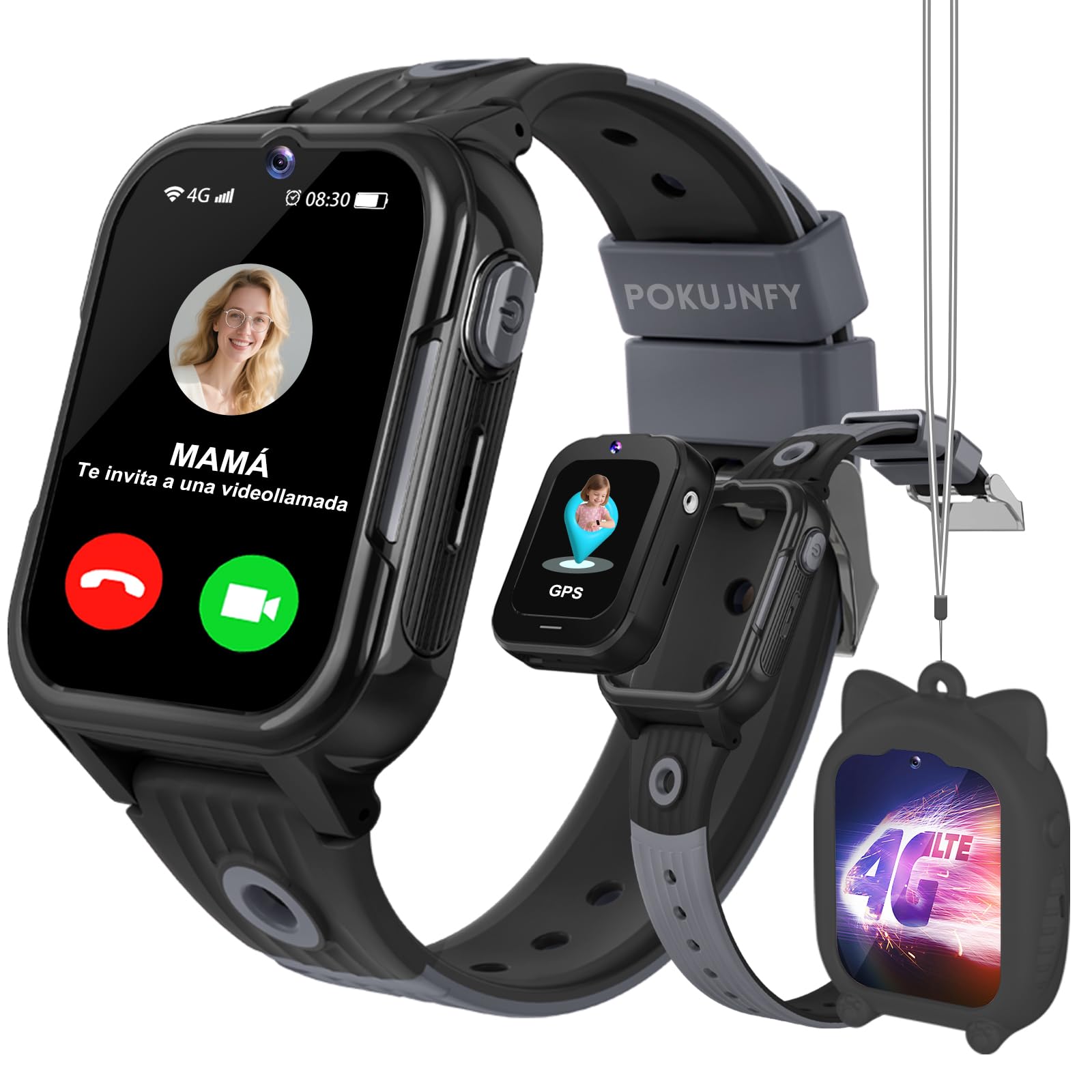 4G Smart Watch Child GPS and Calls Video Calls Phone SOS Whatsapp Games Camera Pedometer School Mode Digital Alarm Clock Waterproof Gift for Smartwatch Children Girl