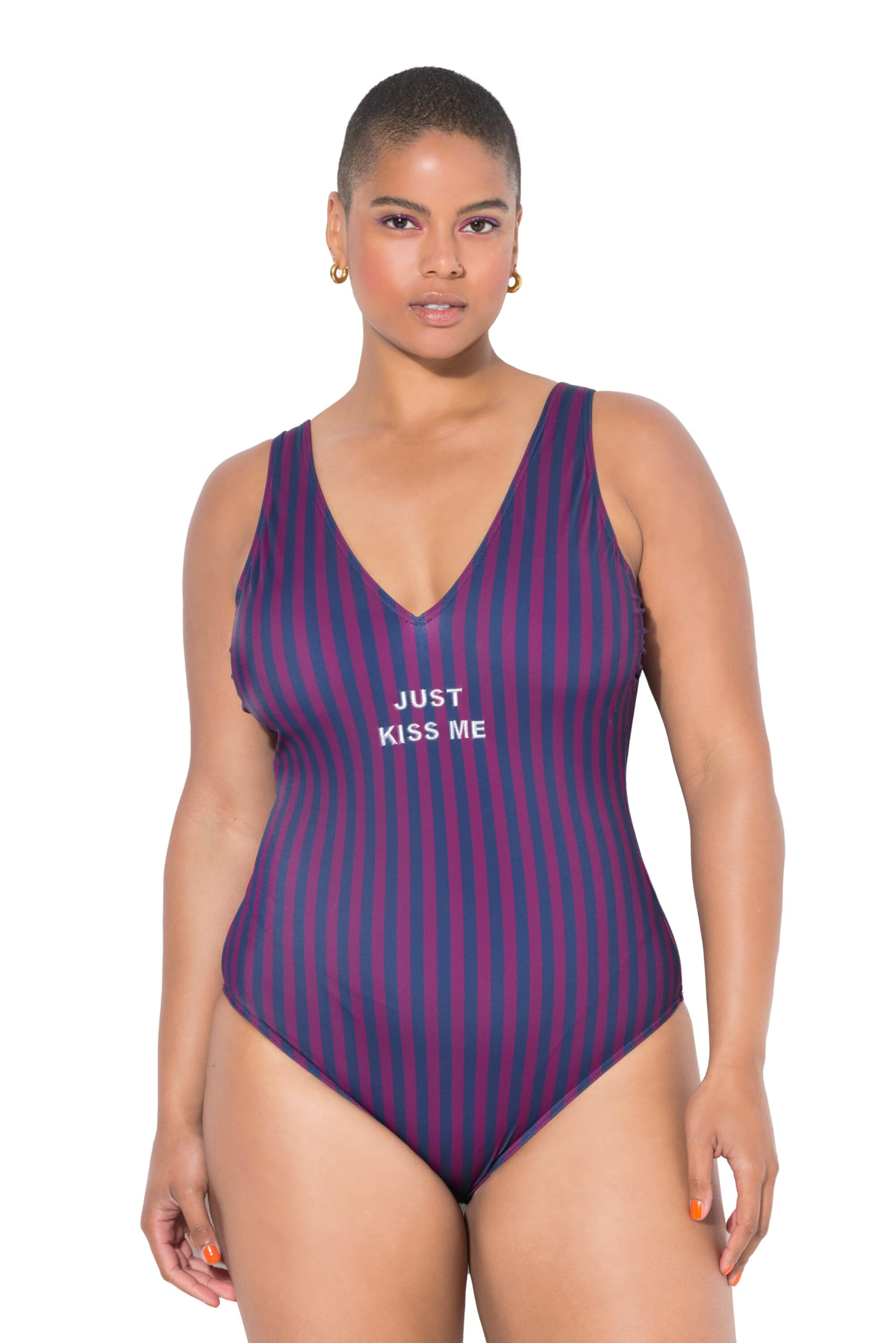 Studio Untold Damen große Größen Übergrößen Plus Size Badeanzug, Softcups, Streifen, Shaping 842363