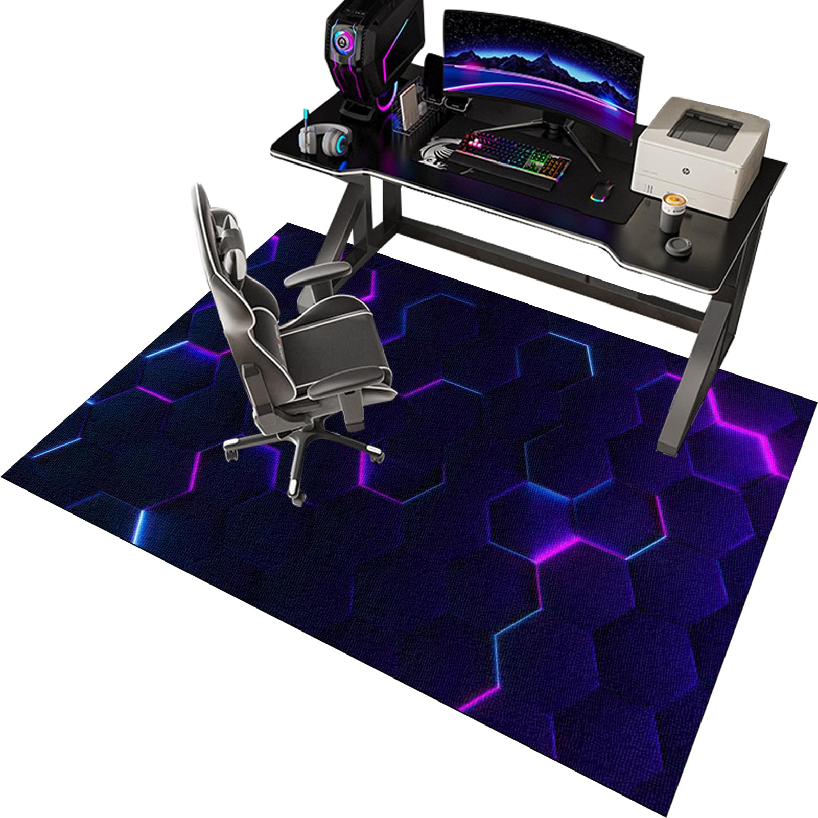 CCTSA Office Chair Mat for Carpet and Hardwood Floor, Carpet Protector Chair Mat for Office Chair, Gaming Chair Mat, Floor Mat Anti Slip for Home Office Gaming Room, Gaming Rug 70 x 100 cm