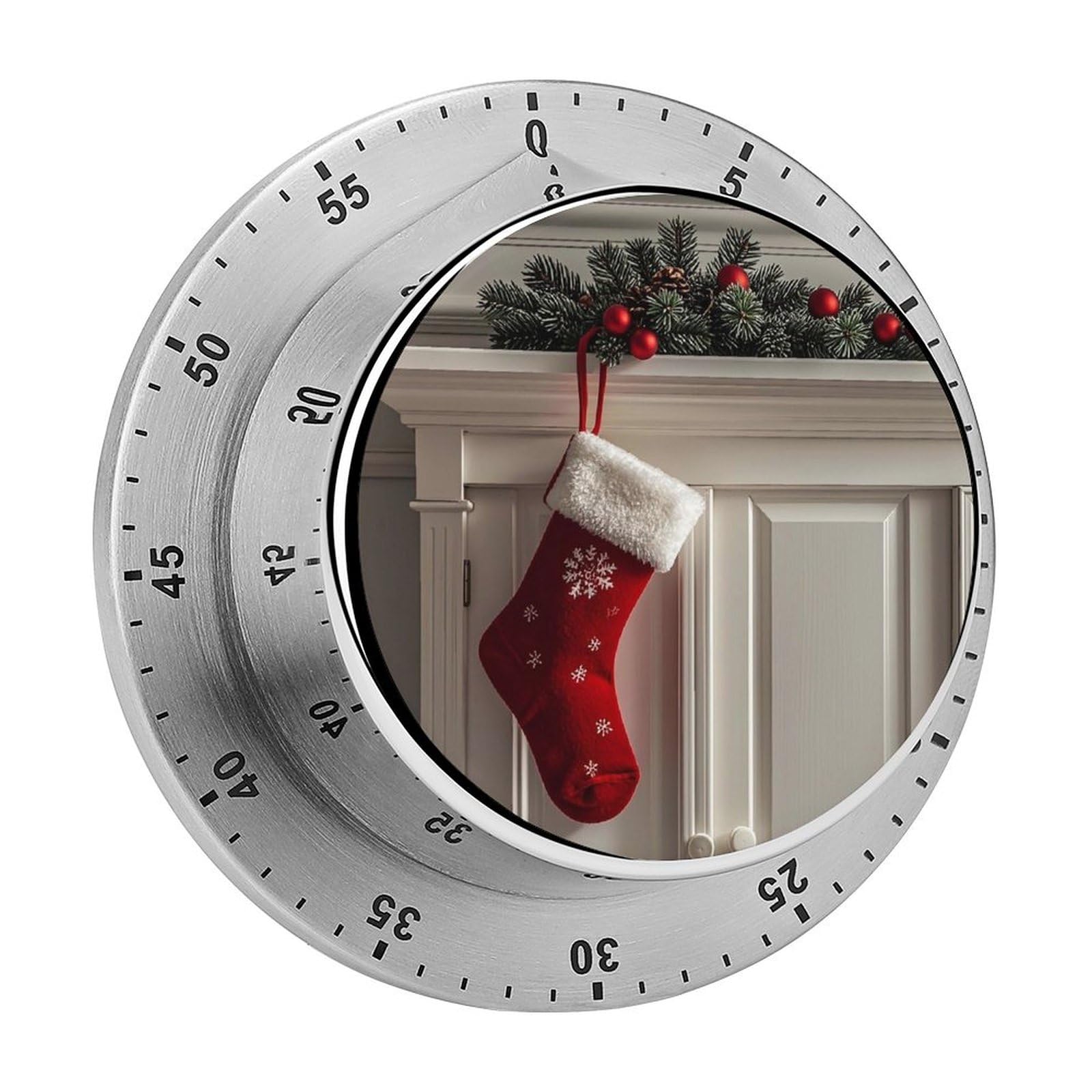 Christmas Stockings Printed Waterproof Christmas Timer with Loud Alarm Outdoor Timer for Cooking Exercise Baking