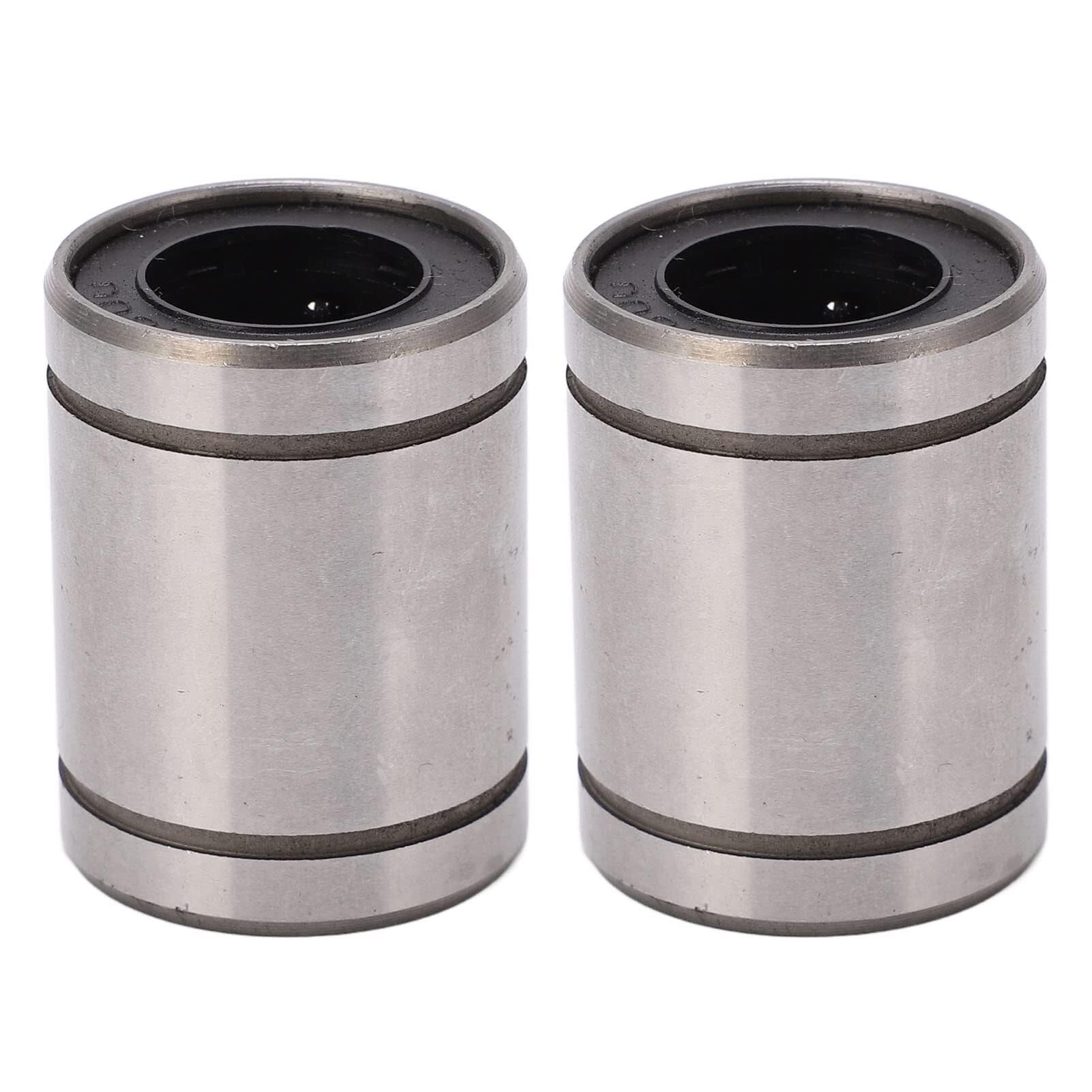 Bearing, 2Pcs Linear Ball Bearing, Cylinder Motion Steel Low Noise High Speed ID 16mm OD 28mm LM16UU for CNC 3D Printer Wear Resistance