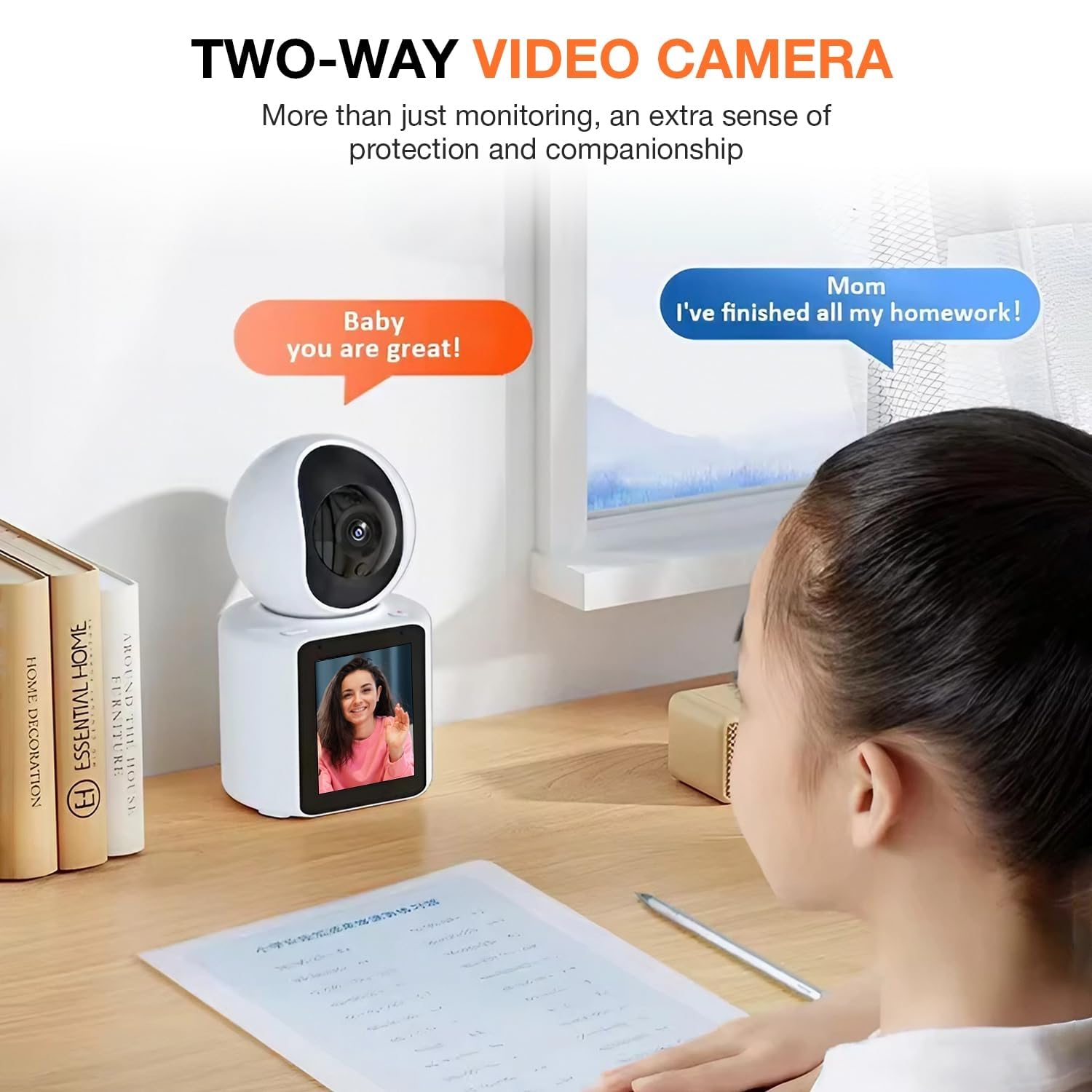 Camate Video Call 3MP (5/2.4 Ghz Dual Band WiFi) Full HD CCTV Camera, Two Way Audio & Video Talk, Motion Detection, Color Night Vision, Baby & Pet Monitor, Supports 256GB SD Card (WiFi Connection) 2
