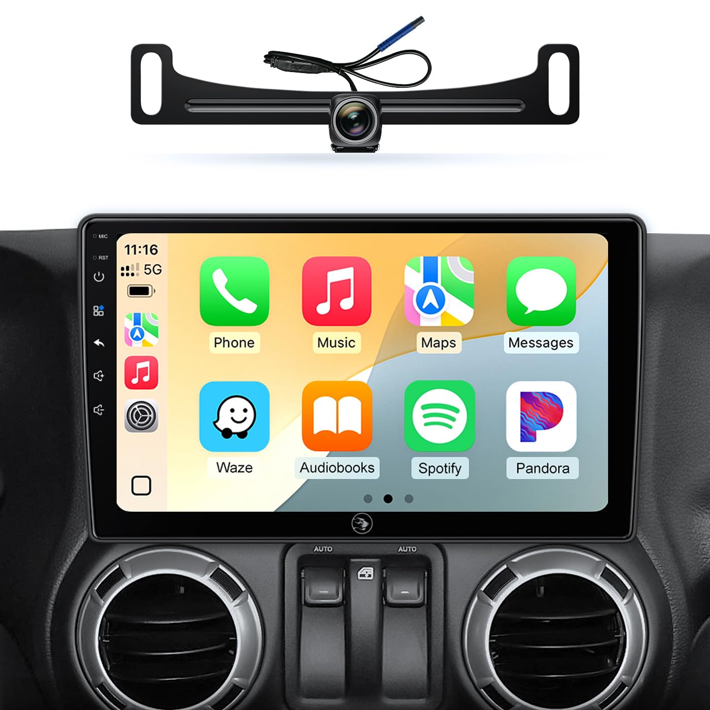 10.2 Inch Car Radio Stereo Upgrade Replacement for Jeep Wrangler JK Compass Grand Cherokee Dodge Ram with Wireless CarPlay/Android Auto/Touch Screen/Android13/GPS Navigation/HD Backup Camera