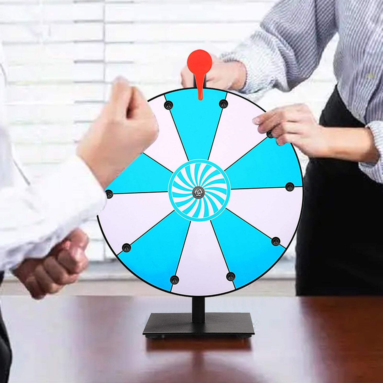 Roue tournante pour prix, 10 emplacements de couleur avec gomme, roue rotative de 30,5 cm avec support, roue de roulette pour table – Roue de la fortune pour carnaval, jeu de casino