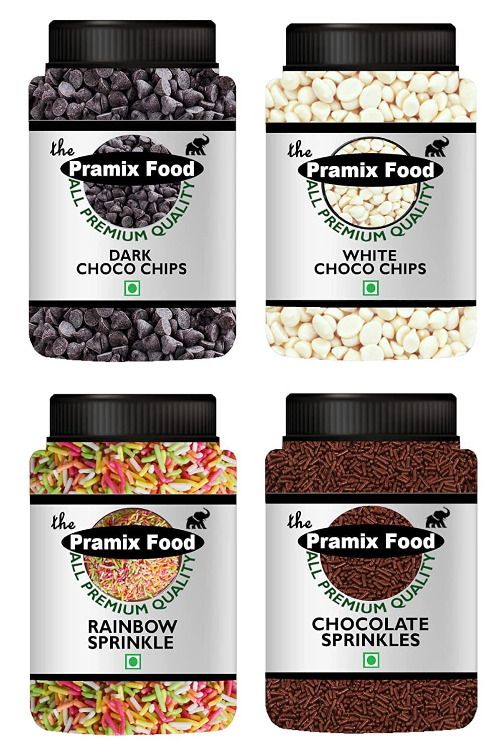 Pramix Cake Decorative Combo of Sprinkles (Rainbow Sprinkles,Brown Sprinkles), Dark Chocolate Chips and Milk Chocolate Chips 400gm (Each Pack Of 100gm) (B0B4256W6Z) Amazon Price History, Amazon Price Tracker