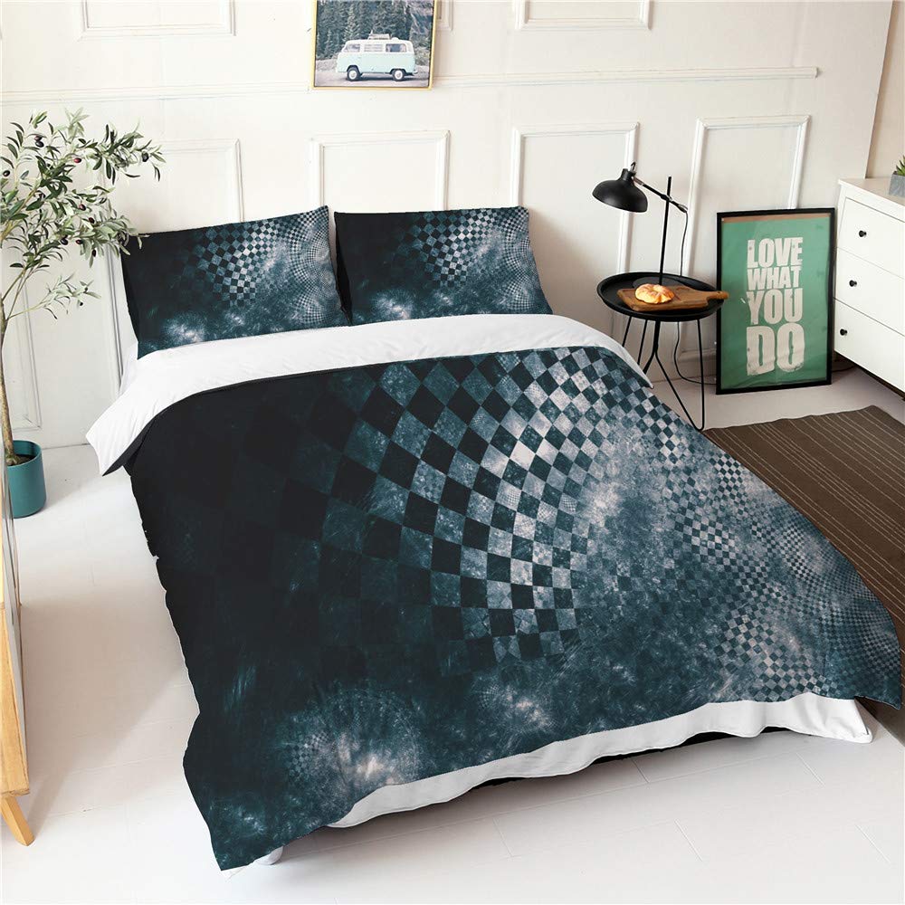 Housse de couette 140x200cm style Petite Grille pour chambre moderne