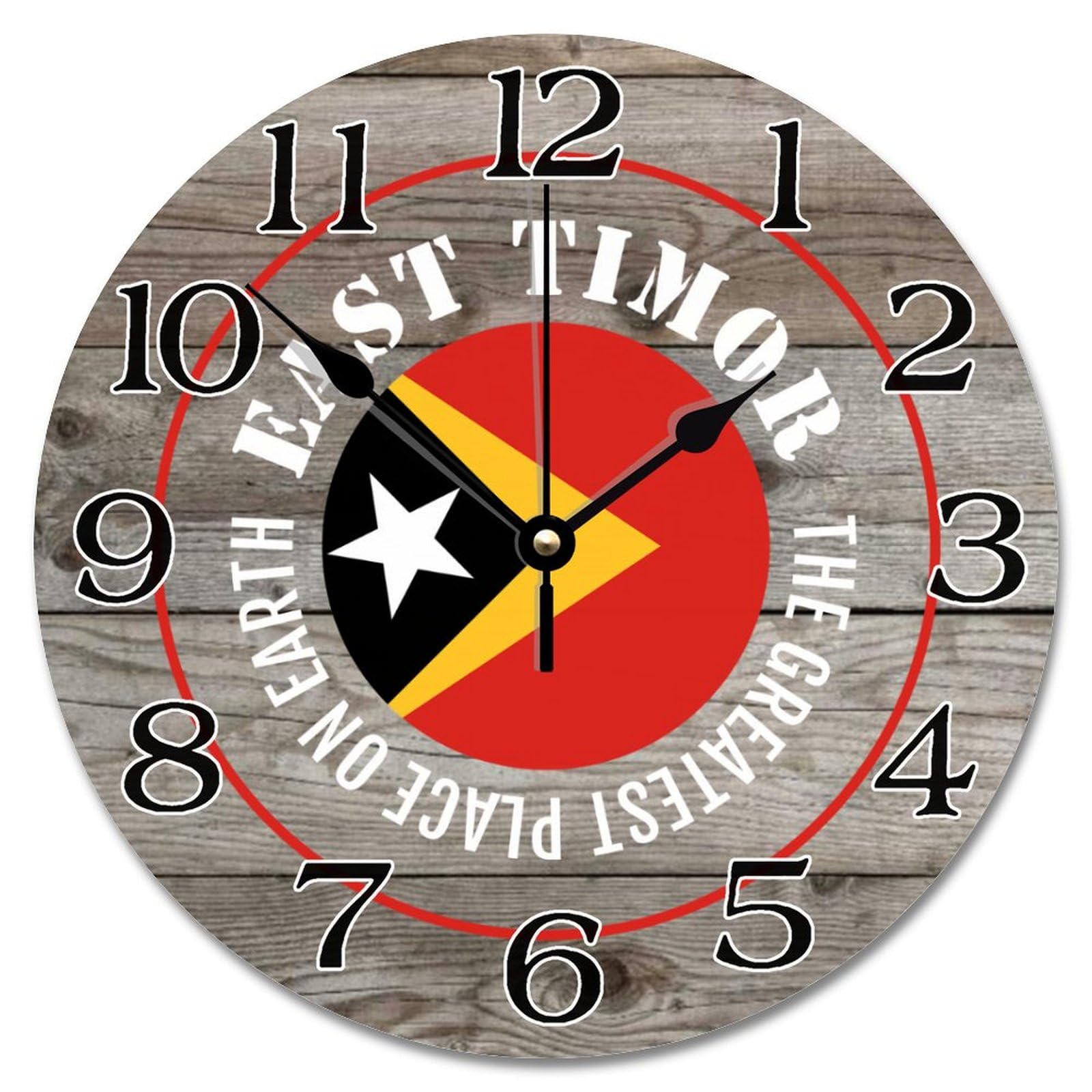 Horloge murale ronde Timor oriental cadeau vintage silencieux pour ami