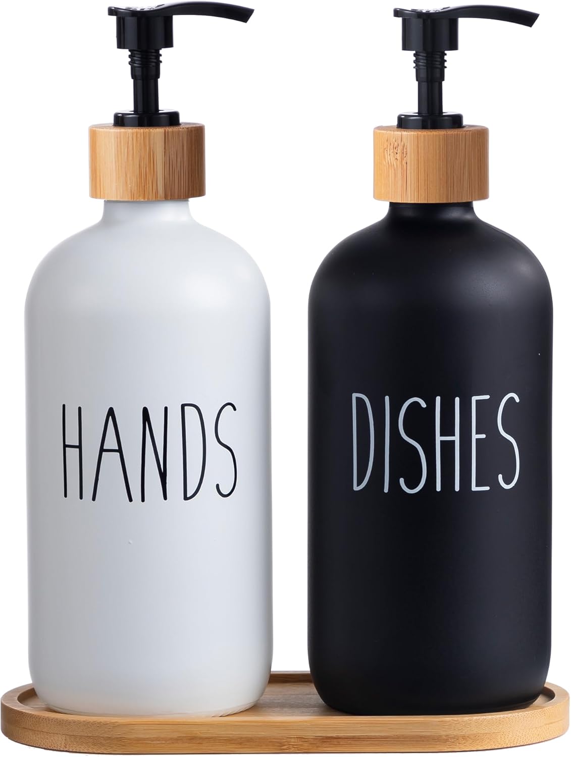 HBlife Glass Dish Soap Dispenser for Kitchen, 16 OZ Hand and Dish Soap