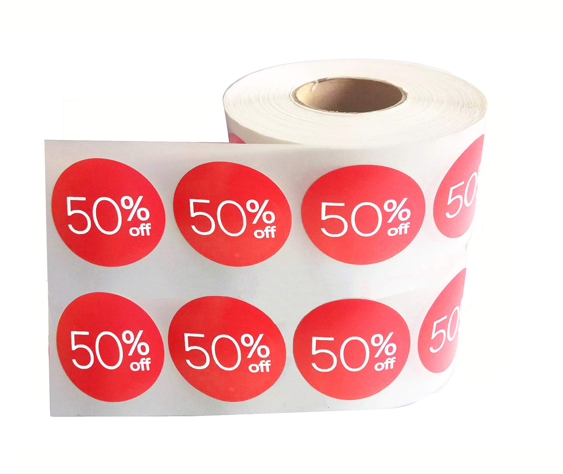 Pop ResinPrice Stickers Percent Off Labels 1.5 inch Stickers for Retail Store 1000 Pcs Deals Circle Pricemarker Half Off Labels Stickers roll