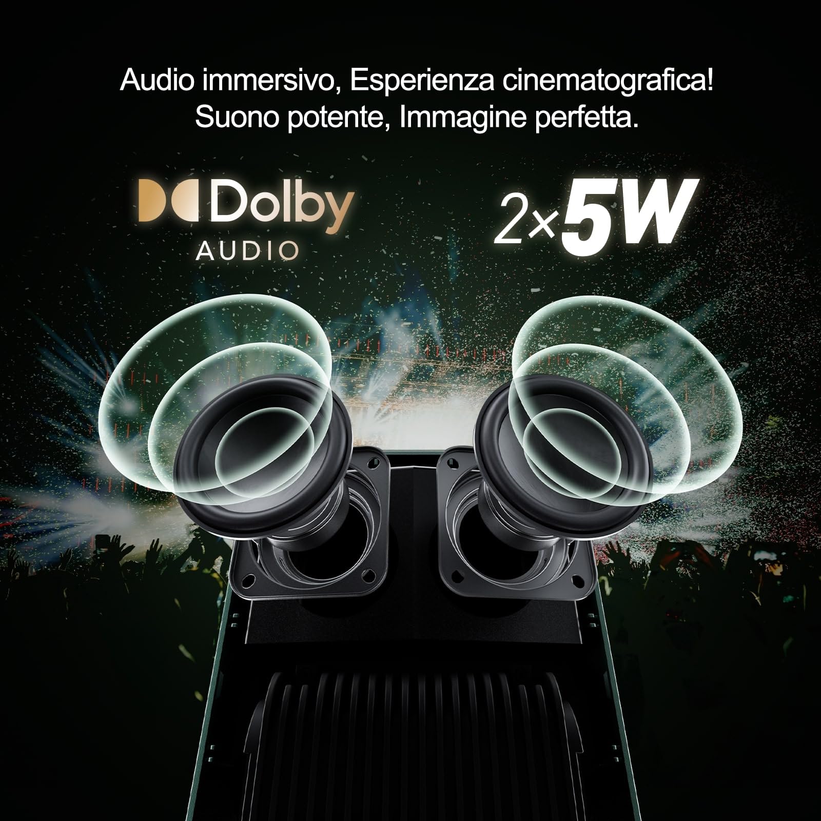 WEMAX Proiettore 4K Smart con Certificazione Netflix & Google TV | Supporto 4K & 1080P Nativo | 320 ISO Lumen, Dolby Audio, HDR10 | WiFi/Bluetooth | Piedistallo Incluso | Home Cinema