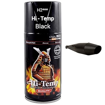 Samurai Kurobushi Spray Paint H2  - Hi Temp Black Heat Resistant for Silencer (D-I-Y)- 300ml, Matt Finish