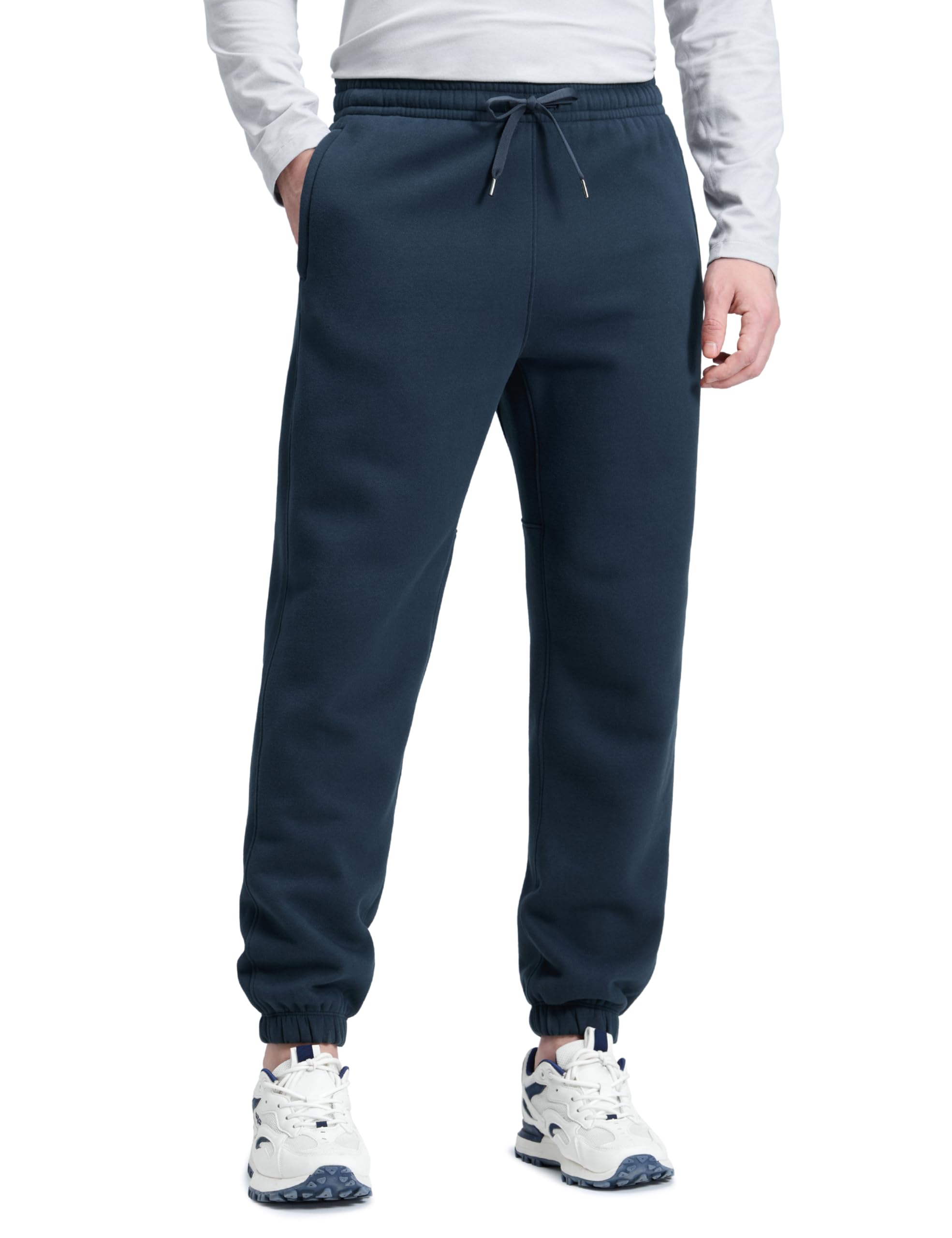 CRZ YOGA Cotton Fleece Lined Sweatpants for Men 30" - Classic Fit Casual Lounge Cozy Sweat Pants Joggers with Zipper Pockets