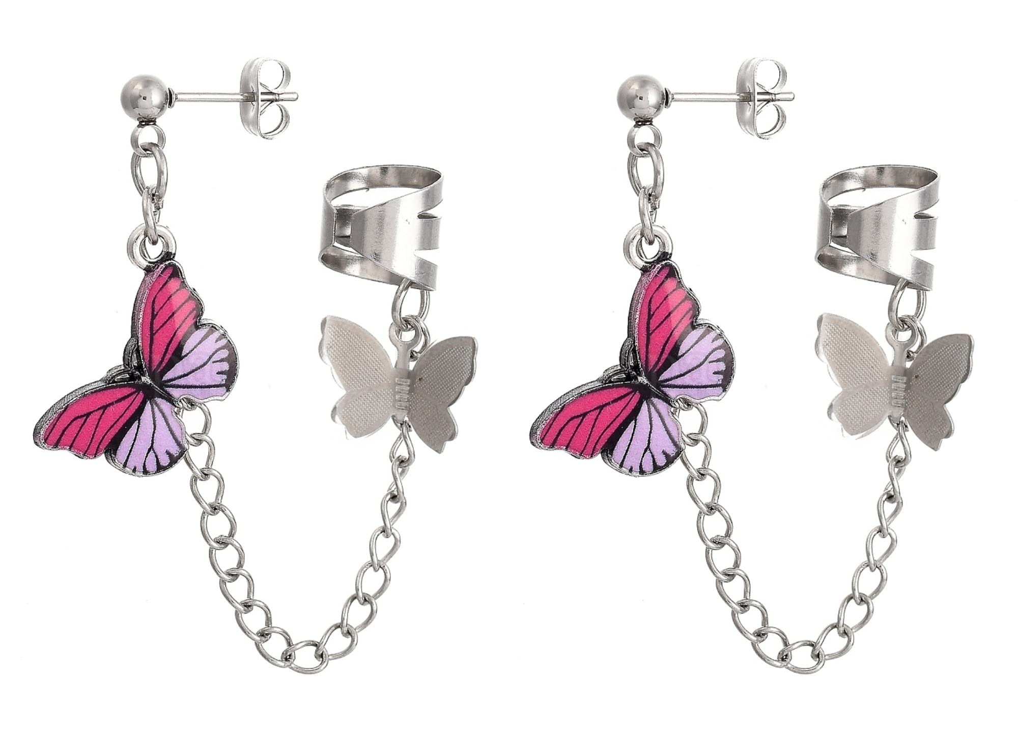 Via Mazzini Fashionable Hanging Butterfly With Chain Stud Cum Ear Cuff Earrings For Women And Girls (ER2080) 1 Pair (B0BPMCMN51) Amazon Price History, Amazon Price Tracker