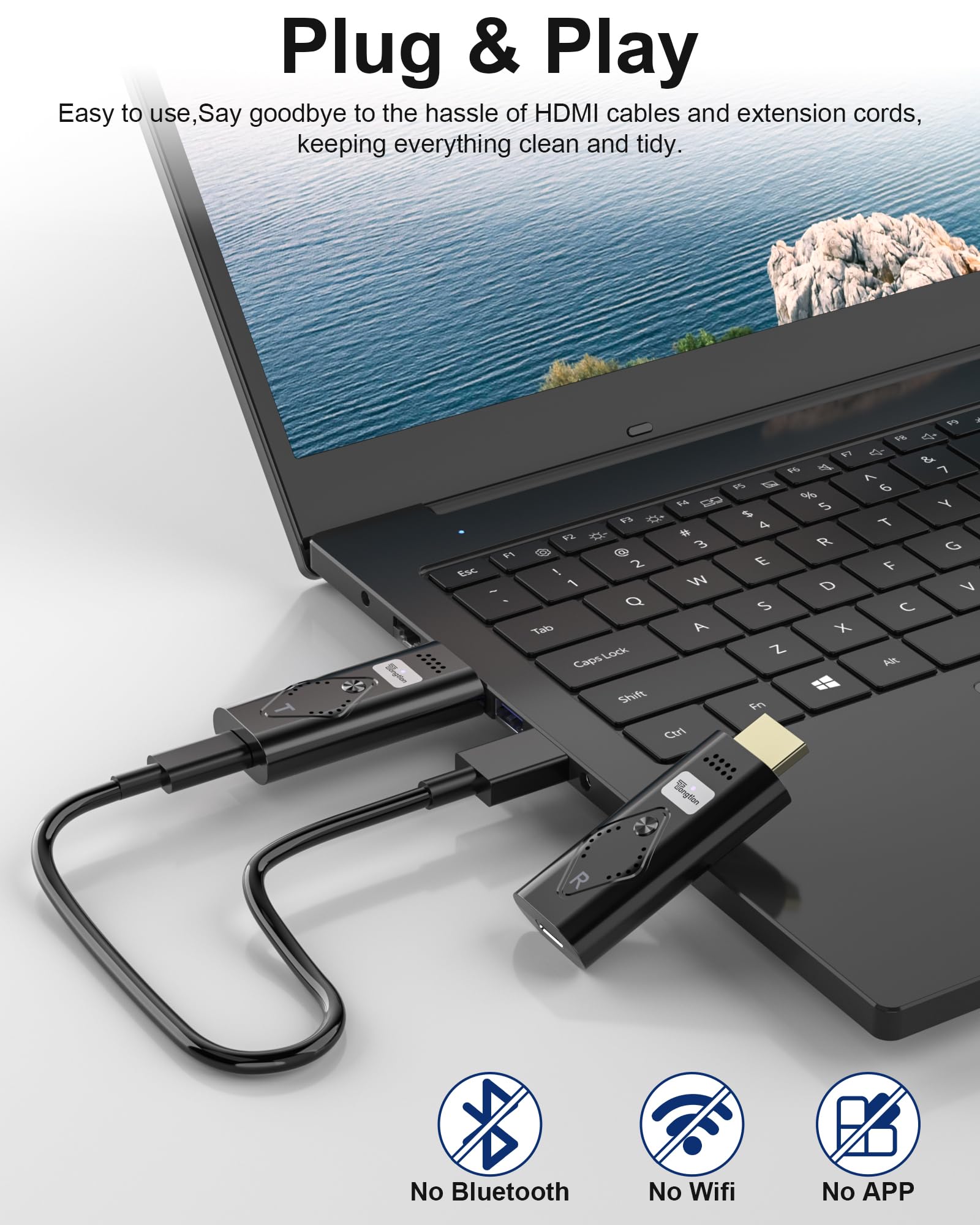 Amazon | ワイヤレスhdmi 無線 送受信機 拡張モード 4台増設可能 収納