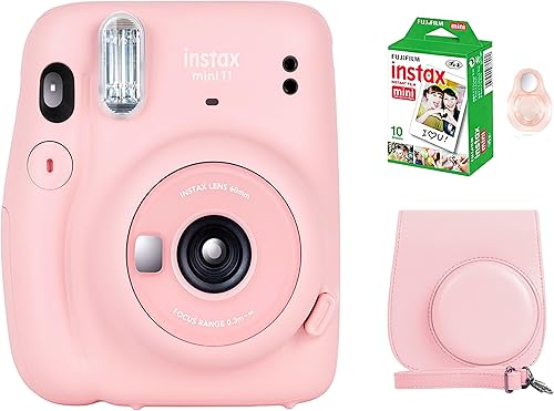 Fujifilm Cámara Instax Mini 11 con película instantánea Fujifilm (20 hojas), paquete con accesorios número uno, incluyendo funda de transporte,